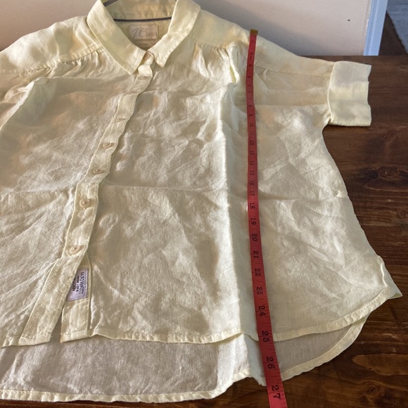 J. Crew BAIRD McNUTT Irish Linen top. New without tags!  Yellow, cream buttons - Picture 13 of 13